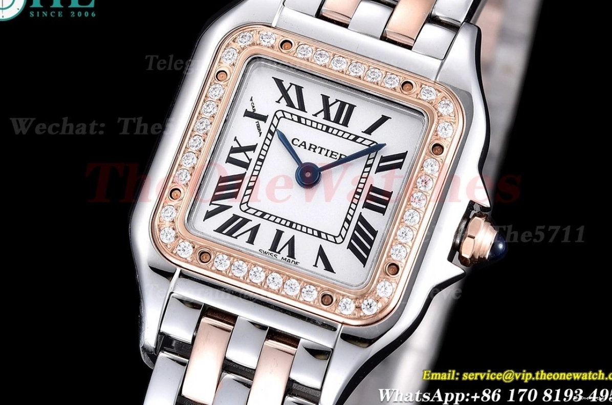 Secrete Ladies RG Dia 8848F Swiss White Panthere 22mm SS De Qtz Dial 0517